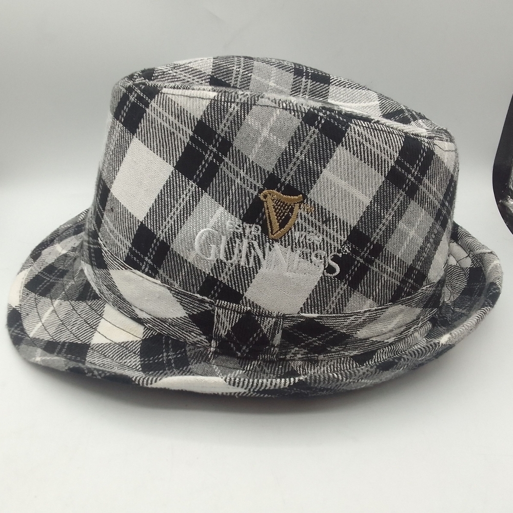 Guinness Black and White Plaid Hat